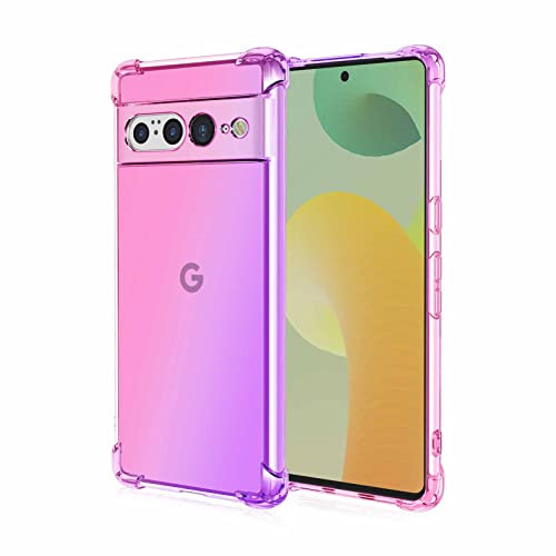 WBWONE TPU Sfumato Cover per Google Pixel 8 Pro Case, Custodia in Morbida Silicone TPU Anti-Graffio Antiurto Protettiva Shell Bumper (Rosa Viola)