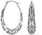LeCalla 925 Sterling Silber Filigrane Ohrringe Italienisch Antik Oxidiert Oval Leichtgewicht Klick-Top Ohrringe für Frauen - 32MM