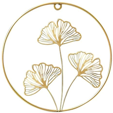 Warmhm Ginkgo Biloba Wanddekoration Hängende Ginkgoblätter Zieren Ginkgo-blatt-kunst Aus Metall Ginkgo-ornament Ginkgo Blätter Wandkunst Hängende Ginkgo-statue Nordisch Eisen Rundes Blatt