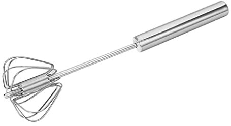 SePkus Mixer Egg Beater Manual Self Turning Stainless Steel Whisk Hand Egg Cream Stirring Kitchen Tools Accessories (Color : Silver, Size : One Size) (Silver One size)
