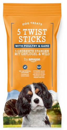 by Amazon pour Chiens - Bâtonnets Torsadés à la Volaille et au Gibier, 100g