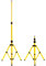 Yakimz Trépied pour projecteur LED, hauteur réglable, trépied sans traverse adapté pour le support de projecteurs de chantier, lampes de travail et projecteurs, jaune