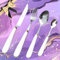 SensiSel 16 Piece White Cramic Handles Cutlery, Knife Fork Spoons Set, Stainless Steel Flatware - Service for 4 Dishwasher Safe, Gift Boxed (White Silver)