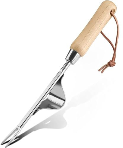 ZQION Hand Weed Remover Tool Garden Weed Puller with Long Handle Block Paving Weeding Tool Stainless Steel Deep Root Weeder Tools Manual Gardening Weed Picker Tool for Patio Crack Lawn Grass