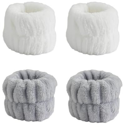 2 Paar Spa Handgelenk Waschband,Mikrofaser Handgelenk Waschband,Korallen Saugfähiges Armband , Handgelenktücher für Waschen Gesicht, Dusche, Yoga, Sport 