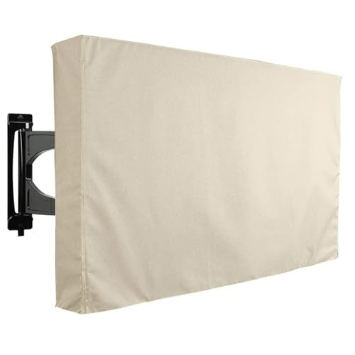 Protector Antipolvo Para Televisor Funda for TV exterior resistente a la intemperie y al polvo, color beige, de 32, 36, 40, 46, 50, 55, 60 y 65 pulgadas, for proteger la pantalla del televisor en el j