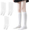 UILYNIU 3 Paia Donna Calzini da Ginocchio, Calze a Compressione Alte, Lunghi al Ginocchio Donna, Calzini da Stivali, Calzini Alti Fino al Ginocchio per Ragazza Scuola Cosplay Calze Uniformi (Bianco)