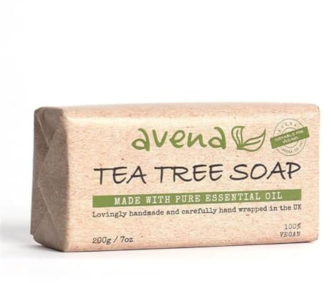 Tea Tree Soap Bar 200g – Natural Tea Tree Oil Soap – Handmade in UK | Antifungal, Vegan, Face & Body Use