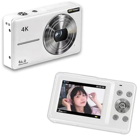 Andoer Kids Camera 4K/30Fps Compact Digital Camera 64MP 2.4 Inch Screen 18X Digital Zoom Built-In Battery