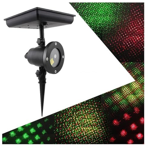 MQDLJSE Projecteur Lumineux, Lampe de projecteur de Noël à LED rotative à 180 °, lumière Solaire en Forme d'étoile, Lampe de Jardin d'extérieur, Lampe de pelouse, Mur de Jardin de fête (ét