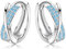 Creolen Silber 925, Ohrringe Silber 925 mit Zirkonia für Damen Mädchen, Klein Creolen Silber Huggie Schlafen Knorpel Ohrringe 10mm (blau)