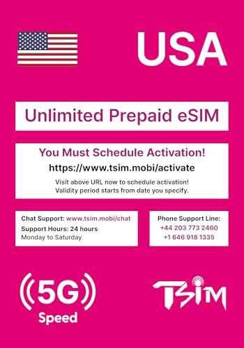 USA eSIM 10 Tage. T-Mobile Netzwerk mit Unbegrenzt Highspeed-Daten, Lokale Anrufe und SMS in den USA (Hawaii Inklusive). Erhalte eSIM Am Selben Tag per E-Mail und Beginne Sofort mit der Nutzung!