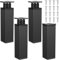 Kolamom Lot de 4 Pieds de Meuble Réglables en Hauteur, Rectangulaires, Noir, 15-16cm, Métal et Nylon, Charge Maxi. 200kg, Pieds de Meuble pour canapé, Armoire, Table et Meuble à Chaussures