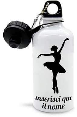 Mr. Gadgets Borraccia personalizzabile con nome vari modelli-Sport- Adulto 500ml (Danza Classica Donna)