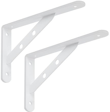WZWZEN Lot De 2 Supports D'étagère Triangulaires Simples, Support D'étagère Mural Caché À Suspendre pour Salon, Chambre À Coucher, Garage, pour Le Stockage Intérieur(White,30 * 50cm/11.8 * 16.7in)