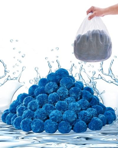 VEVOR Boules Filtrantes pour Piscine Filtre à Sable, 0,71 kg, Boules de Remplacement pour Sable Filtre Piscine, Fibre Polyester Réutilisable avec Sac de Lavage, pour Systèmes Filtration Piscine, Bleu