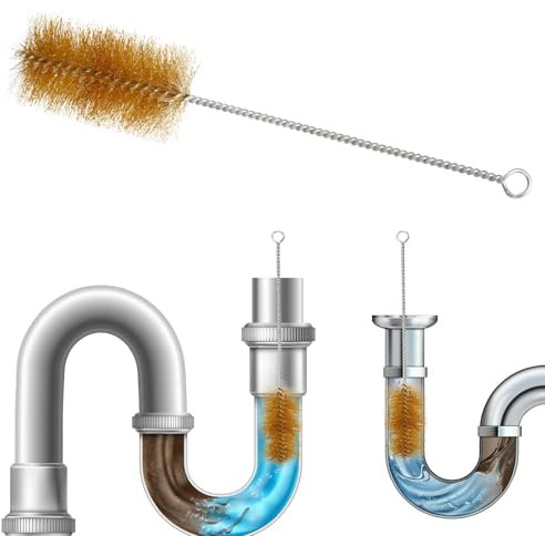 Cepillo de Limpieza de Tubo de Alambre de latón Flexible de 12 Pulgadas, Limpiador de tuberías de Mango Largo para Pulido automotriz y Limpieza de Botellas, Cepillo de Tubo