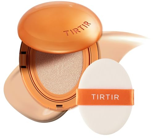 TIRTIR Mask Fit AI Filter BB Cushion Foundation | KI-ähnliches halb-mattes Finish, Mittlere bis Hohe Deckkraft, Koreanisches Make-up Beauty, (0,63 Fl Oz), 22N Shell Beige