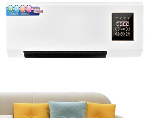 MWZBTG Ventilatore da parete, Funzioni di riscaldamento e ventilazione, Ventilatore Multifunzionale Compatto Senza Unità Esterna Per Appartamento E Soggiorno