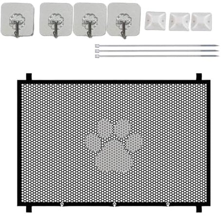 Puerta de seguridad para mascotas – Barrera de malla desmontable para perros, pantalla plegable de red protectora de escalera | Divisor de puerta portátil para interiores y exteriores, configuración