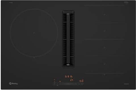 Balay, Placa de Inducción con extractor integrado, negro mate, 3EBC989MH | 80 cm de ancho, FlexInducción Total, Control deslizante, Home Connect.
