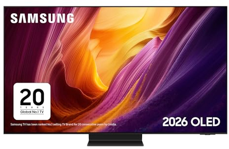 Samsung Smart TV 77-Inch S95H OLED 4K, Glare-Free, HDR 10+, Motion Xcelerator 165Hz, Dolby Atmos, Gaming Hub, FreeSync Premium Pro, G-Sync, Voice Control with AI(VAC), Alexa Built-in [2026]