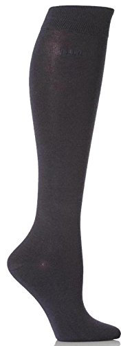 Elle Ladies Plain Bamboo Knee High Socks Soft, Breathable & Cooling Long 2 Pair Multipack Size 4-8 Colourful for Everyday Casual Wear Navy 4-8