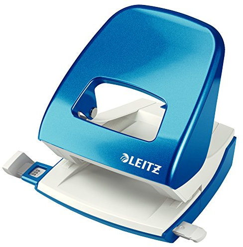Leitz Perforatore in Metallo NeXXt WOW, fino a 30 Fogli, Retail Box, Blu