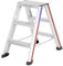 Hymer Stufenstehleiter 2x3 Stufen (beidseitig begehbar, Spreizsicherung, große Lederschuhe, Standhöhe ca. 0,21 m) 602406