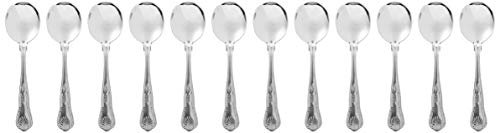 Kings Cutlery Soup Spoons - Pack of 12 | Stainless Steel Soup Spoons, Genware Kings Cutlery