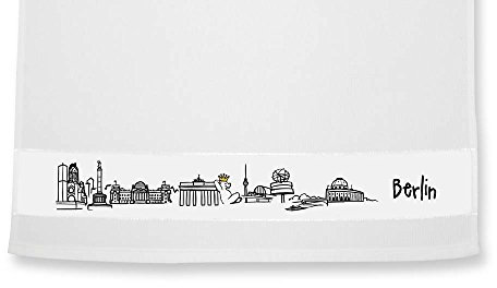 die stadtmeister Geschirrtuch Skyline Berlin - als Geschenk für Berliner & Fans der Hauptstadt oder als Berlin Souvenir