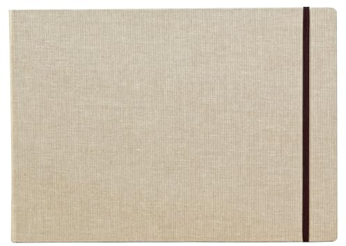 Clairefontaine 96107C Goldline Reisealbum (Umschlag aus Naturleinen, DIN A4, 21 x 29,7 cm, 30 Blatt, 180 g, für Multitechnik geeignet, ideal für Ihre Reise, praktisch und robust) beige