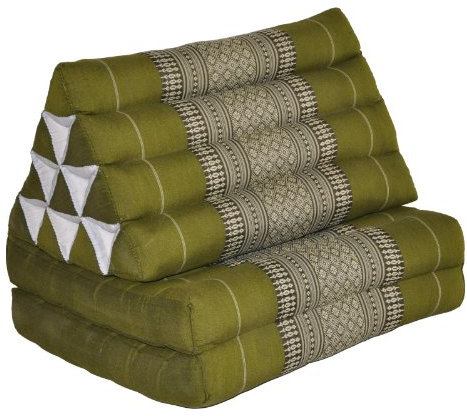 Wilai Bodenkissen Sitzkissen Bodenmatte Loungekissen Zierkissen Kapok Thaikissen, ausklappbar (81802 - grün)