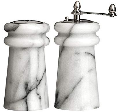 Premier Housewares Salière et moulin à poivre en marbre Blanc 10,2 cm