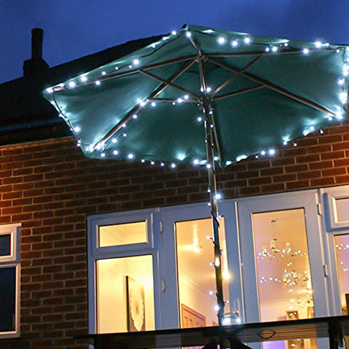 solarbetriebene Outdoor Lichterkette, 10m, 100 LEDs in weiß, von Festive Lights (ohne Aufsätze)