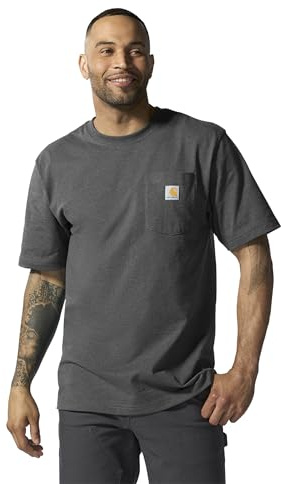 Carhartt Men's Iconic K87 Pocket T-Shirt, Carbon Heather, X-Large