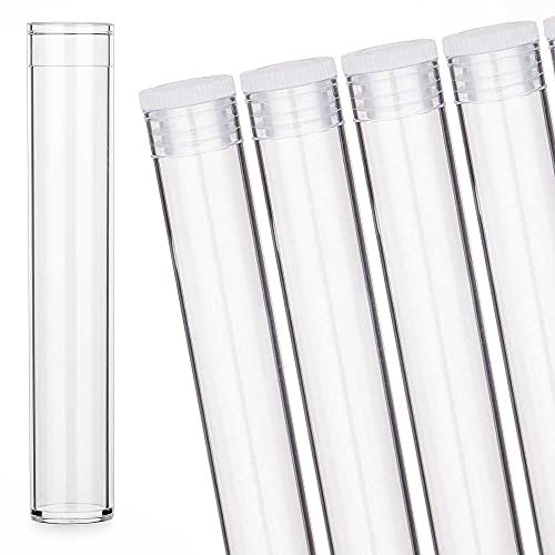 Tuuters 100x Kunststoff Reagenzgläser mit Korken, Kunststoffröhrchen, zylinderförmig, 12ml (95 x Ø17, Flachlamelle)