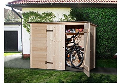 Weka Mehrzweckbox, Fahrrad- und Mülltonnenbox, natur, 219 x 100 x 151 cm