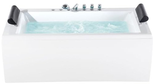 Baignoire Balnéo 170 cm en Acrylique Blanc avec Lumière sous-marine à LED Montego