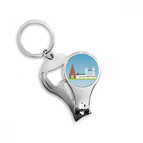 BeatChong Kazan Russland Nationales Symbol-Muster Schlüsselanhänger Ring Toe Nail Clipper Cutter Scissor Tool Kit Flaschenöffner Geschenk