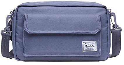 Umhängetasche Herren, Lässige Messenger Tasche, KAUKKO Kurierbeutel für Arbeit Uni Reise Camping Wandern mit 2 Möglichkeiten zu tragen - Schultertaschen Gürteltasche(Grau KE01)