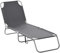 Outsunny Bain de Soleil transat Pliable Dossier réglable Multipositions métal et Polyester Gris