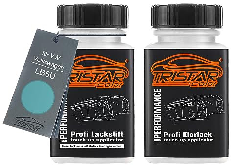 TRISTARcolor Autolack Lackstift Set für VW/Volkswagen LB6U Mint Metallic/Mint Green Metallic Basislack Klarlack je 50ml