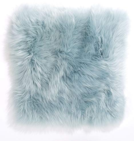 H.O.C.K. Fell-Sitzauflage Sitzkissen rund/eckig flauschig Indoor (eckig 35x35cm, türkis)