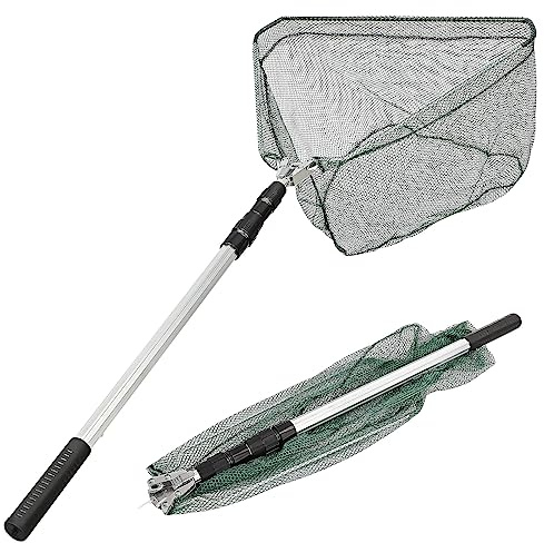 Trintion Fishing Landing Net 60cm - 170cm Portable Telescopic Foldable Collapsible with Long Handle Portable Release Lightweight Extensible Fishing Landing Net for Bird Fish Catch