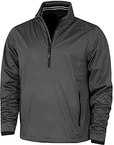 Calvin Klein Mens Waterproof Half Zip Jacket - Charcoal/Black - L