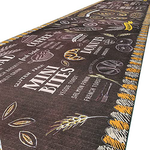 ANRO Küchenteppich Küchenläufer Teppich Läufer Küche waschbar rutschfest Bakery Abwaschbar 100 x 52cm