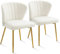Sepnine® Esszimmerstühle Samt 2er Set, Moderner Küchenstuhl, Polsterstuhl Esszimmer, Ergonomischer Essstuhl mit goldenen Beinen für Wohnzimmer, Schlafzimmer, Küche (Weiß)