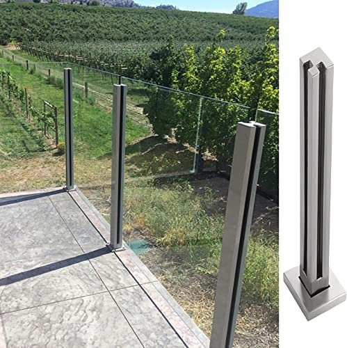 Poteau Garde Corps Verre Pince Supports De Pinces À Verre Pour L'extérieur, Poteau De Garde-corps En Verre De Pont Carré Pour Patio/entrée/centre Commercial/hôtel, Escalier En Verre Pour Verre De 10 M