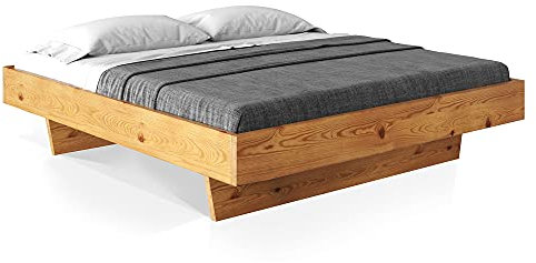 moebel-eins CURBY Wangenbett ohne Kopfteil, Material Massivholz, 120 x 220 cm, Natur